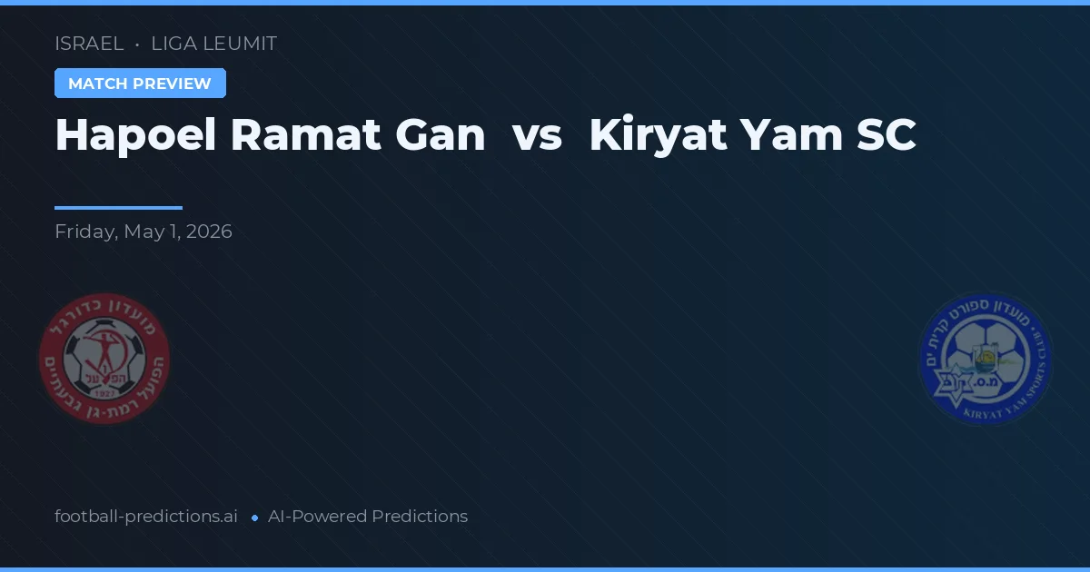 Kiryat Yam SC vs Hapoel Ramat Gan — prognóstico e prévia do jogo