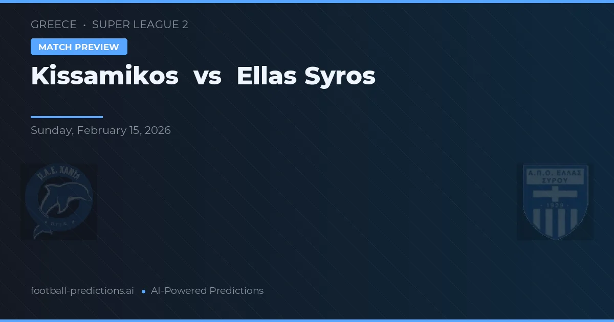 Kissamikos vs Ellas Syros — prognóstico e prévia do jogo