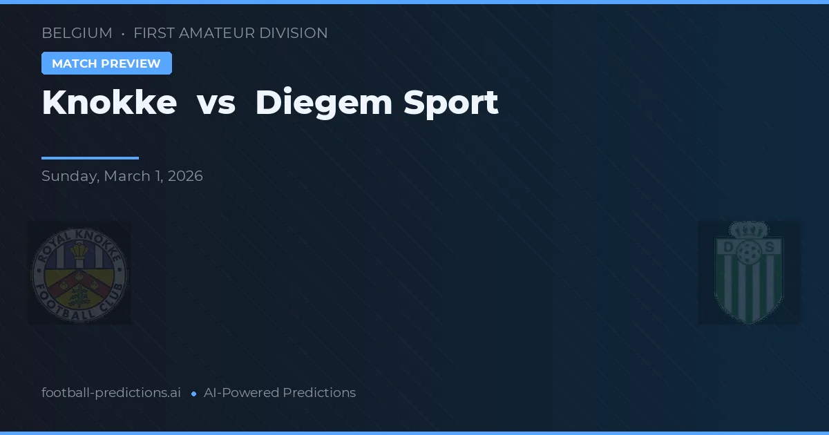 Knokke vs Diegem Sport — prognóstico e prévia do jogo
