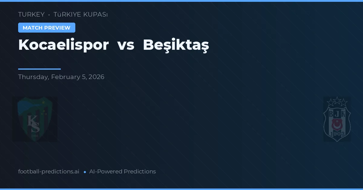 Kocaelispor vs Beşiktaş — prognóstico e prévia do jogo