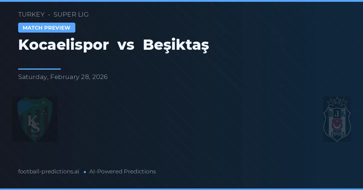 Kocaelispor vs Beşiktaş — prognóstico e prévia do jogo