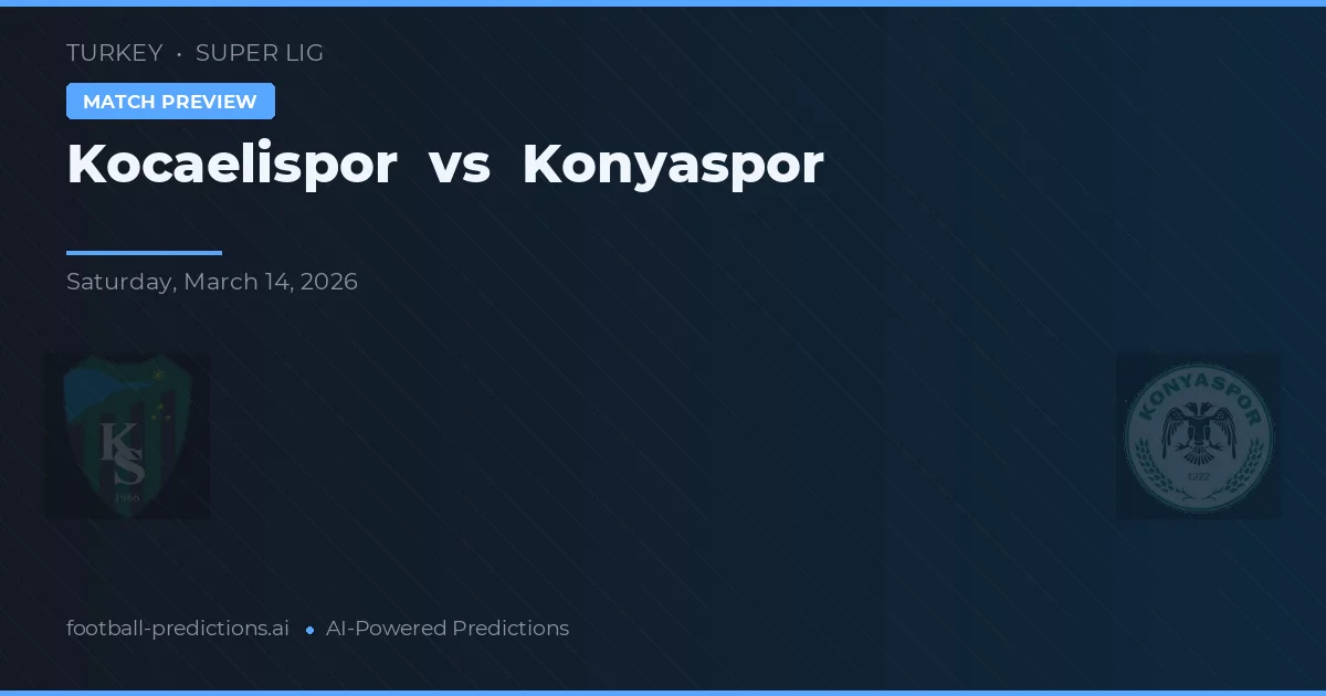 Kocaelispor vs Konyaspor — prognóstico e prévia do jogo