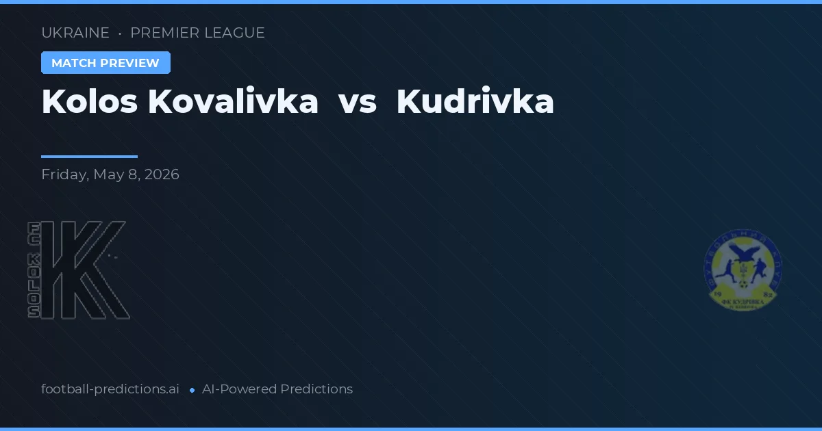 Kolos Kovalivka vs Kudrivka — prognóstico e prévia do jogo