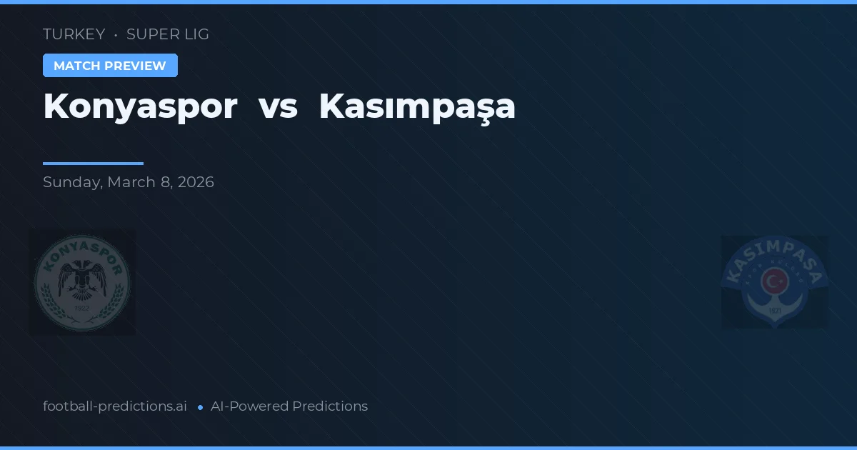Konyaspor vs Kasımpaşa — prognóstico e prévia do jogo