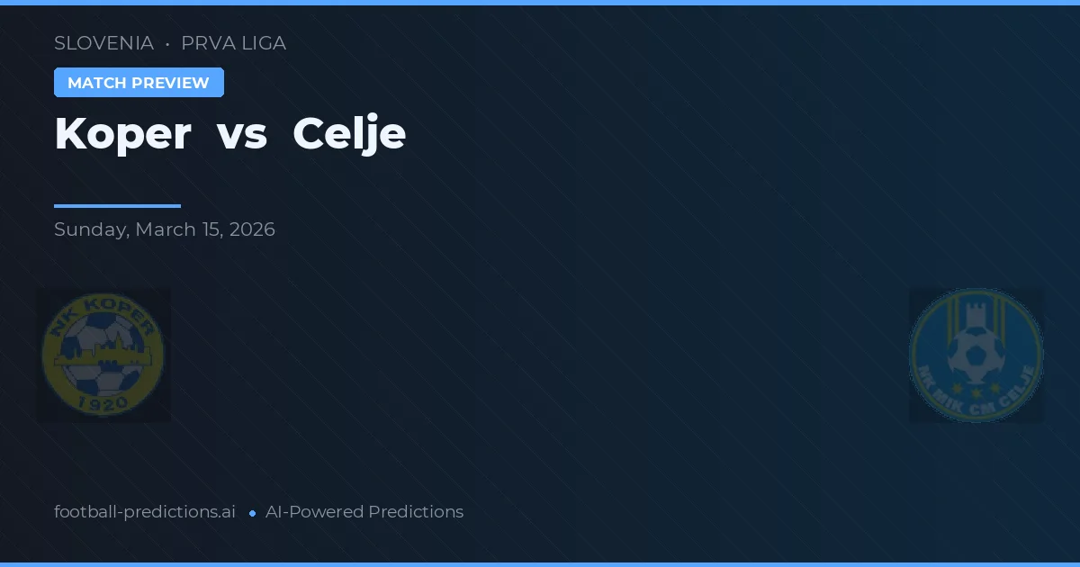 Koper vs Celje — prognóstico e prévia do jogo