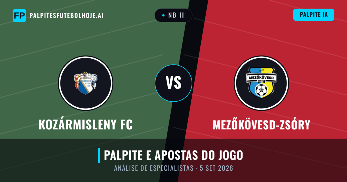 Kozármisleny FC vs Mezőkövesd-Zsóry — prognóstico e prévia do jogo