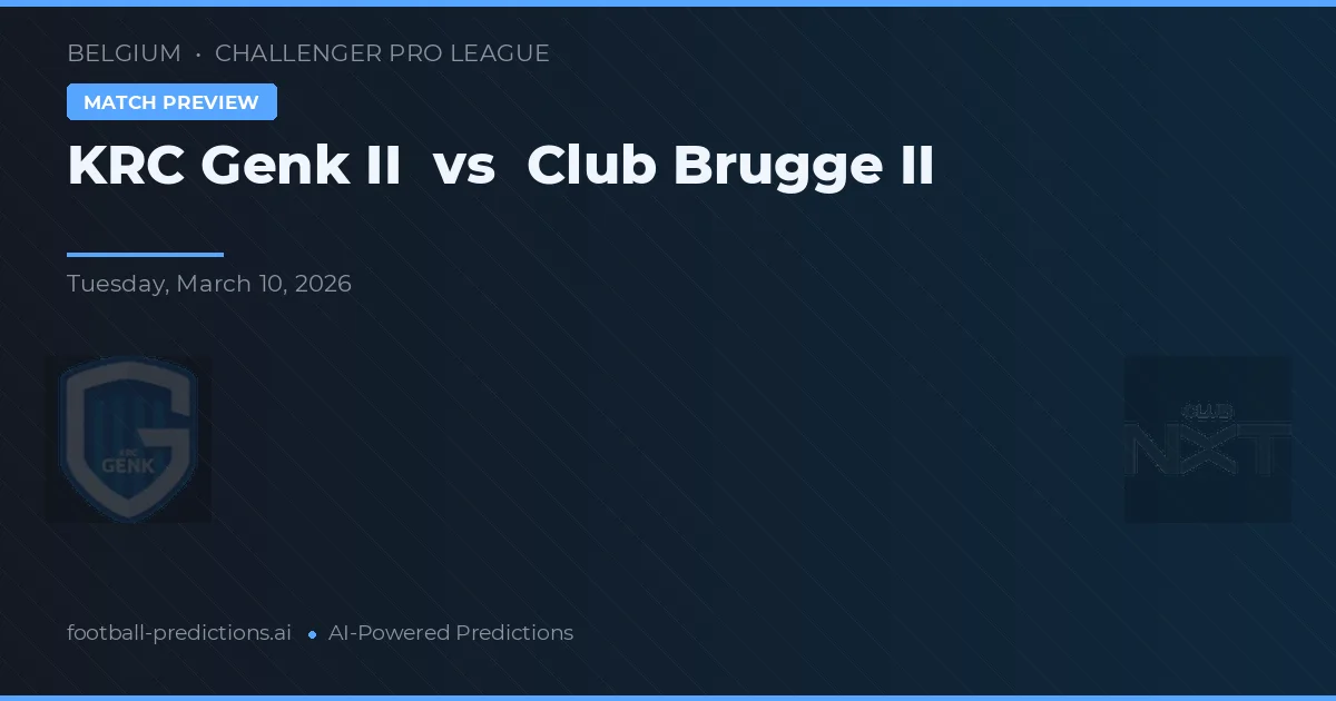 KRC Genk II vs Club Brugge II — prognóstico e prévia do jogo