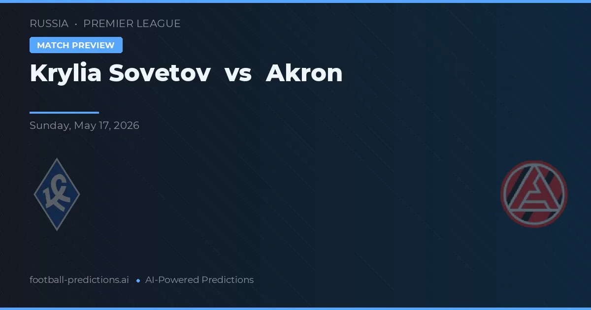 Krylia Sovetov vs Akron — prognóstico e prévia do jogo