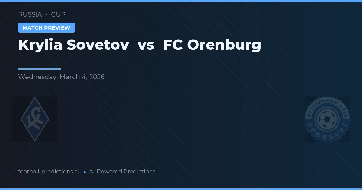Krylia Sovetov vs FC Orenburg — prognóstico e prévia do jogo