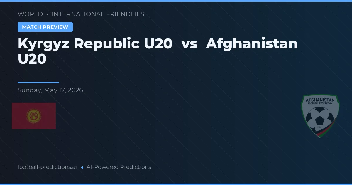 Kyrgyz Republic U20 vs Afghanistan U20 — prognóstico e prévia do jogo