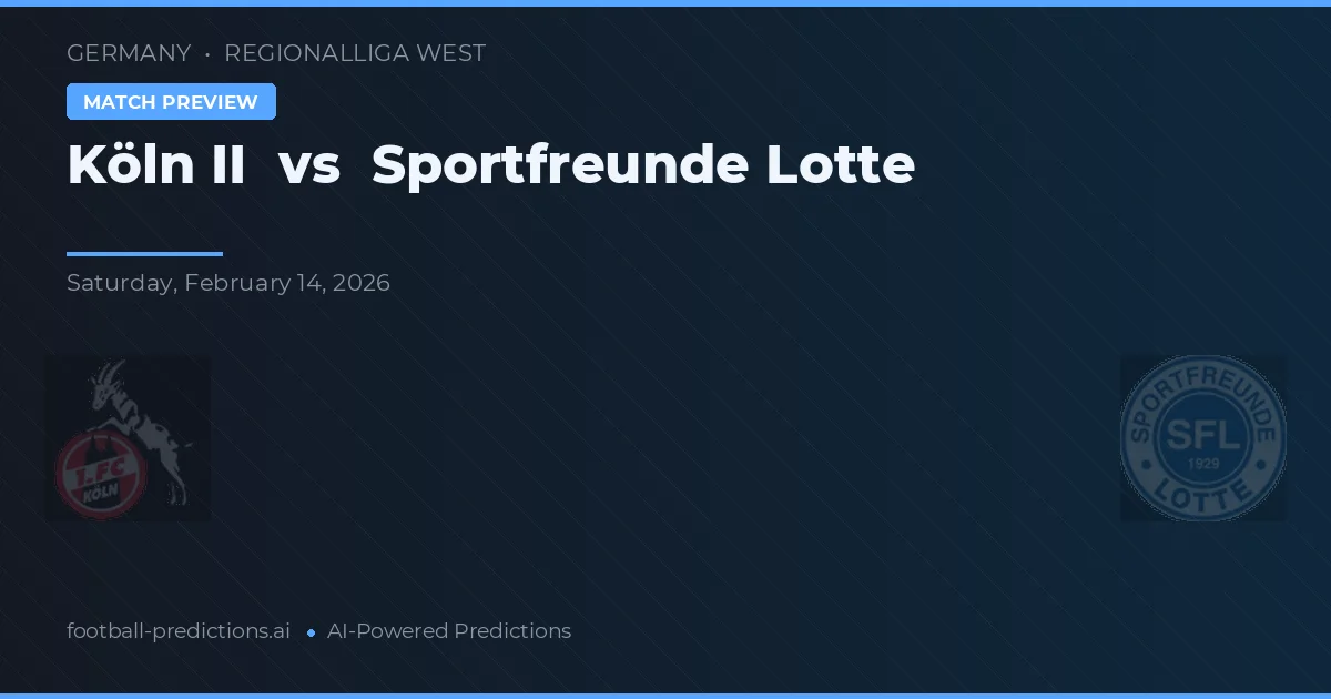 Colônia II vs Sportfreunde Lotte — prognóstico e prévia do jogo