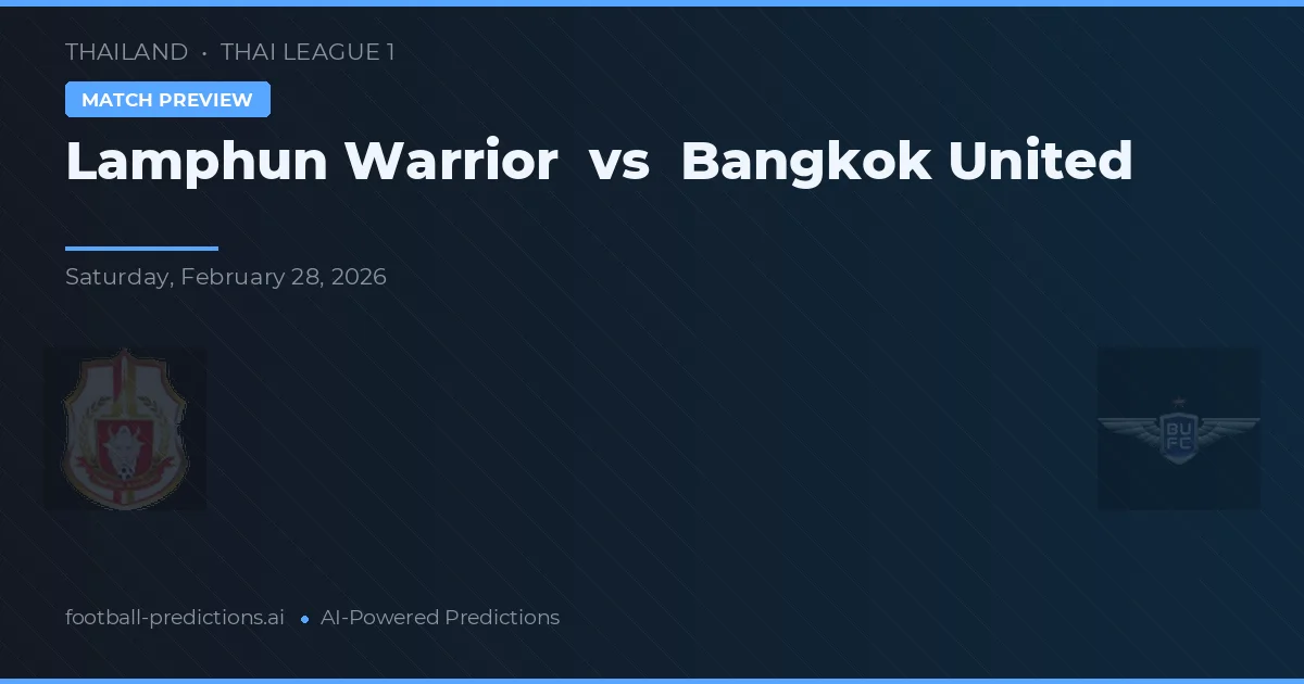 Lamphun Warrior vs Bangkok United — prognóstico e prévia do jogo