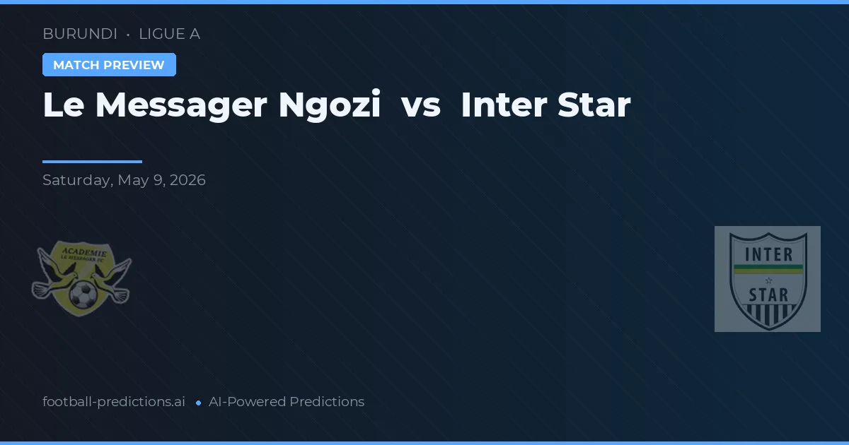 Le Messager Ngozi vs Inter Star — prognóstico e prévia do jogo