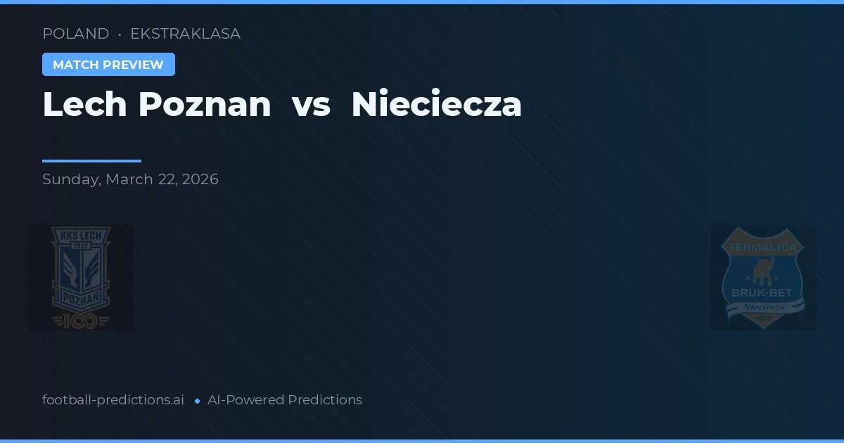 Lech Poznań vs Nieciecza — prognóstico e prévia do jogo