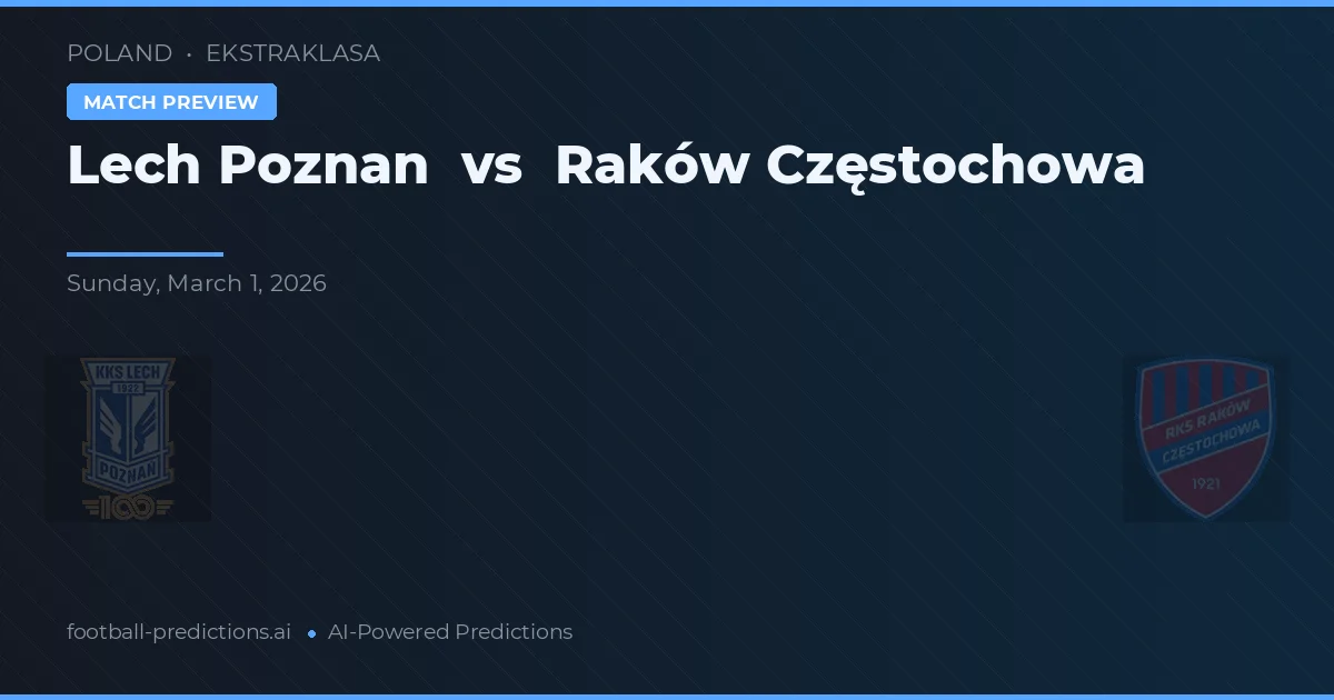 Lech Poznań vs Raków Częstochowa — prognóstico e prévia do jogo