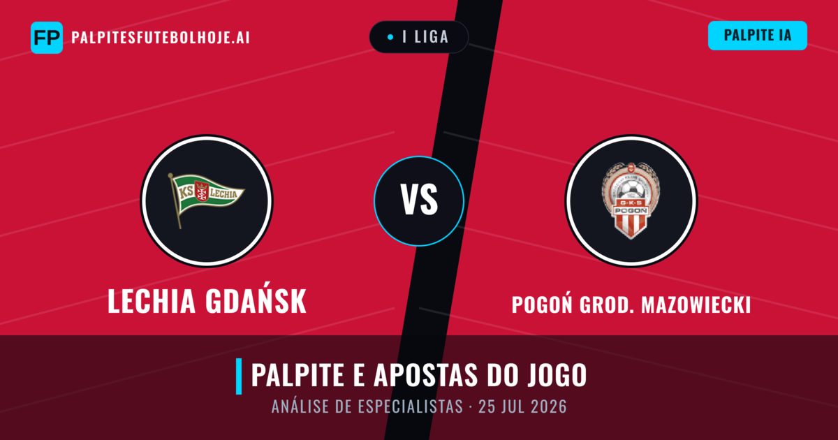 Lechia Gdańsk vs Pogoń Grod. Mazowiecki — prognóstico e prévia do jogo