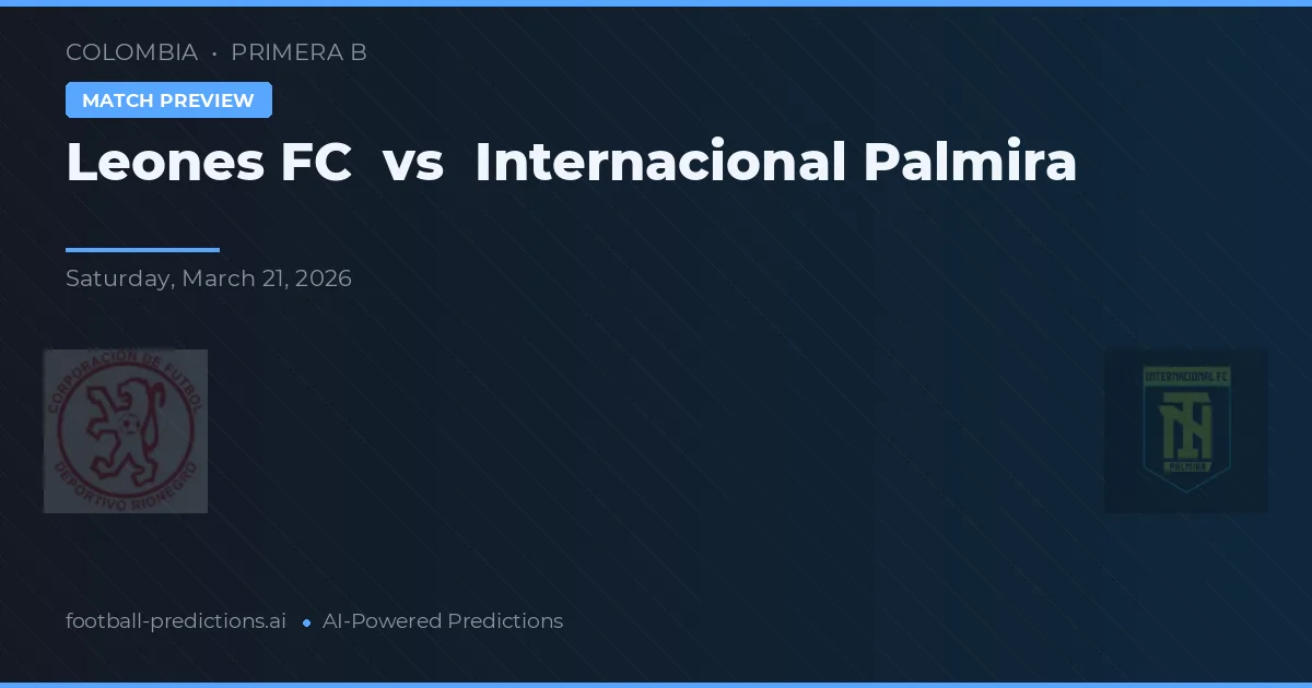 Leones FC vs Internacional Palmira — prognóstico e prévia do jogo