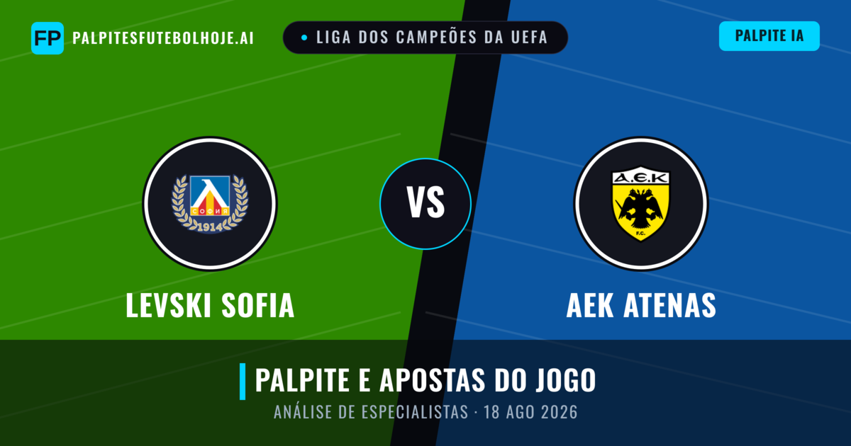 Levski Sofia vs AEK Atenas — prognóstico e prévia do jogo