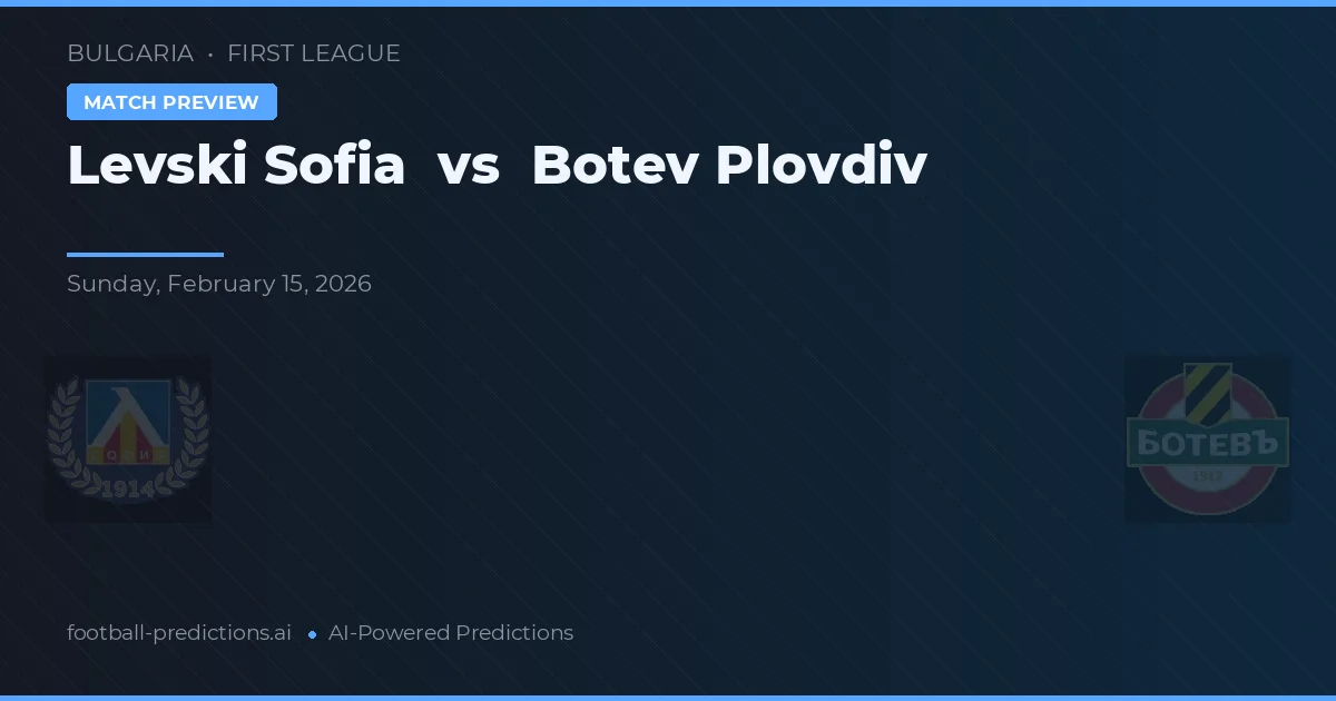 Levski Sofia vs Botev Plovdiv — prognóstico e prévia do jogo