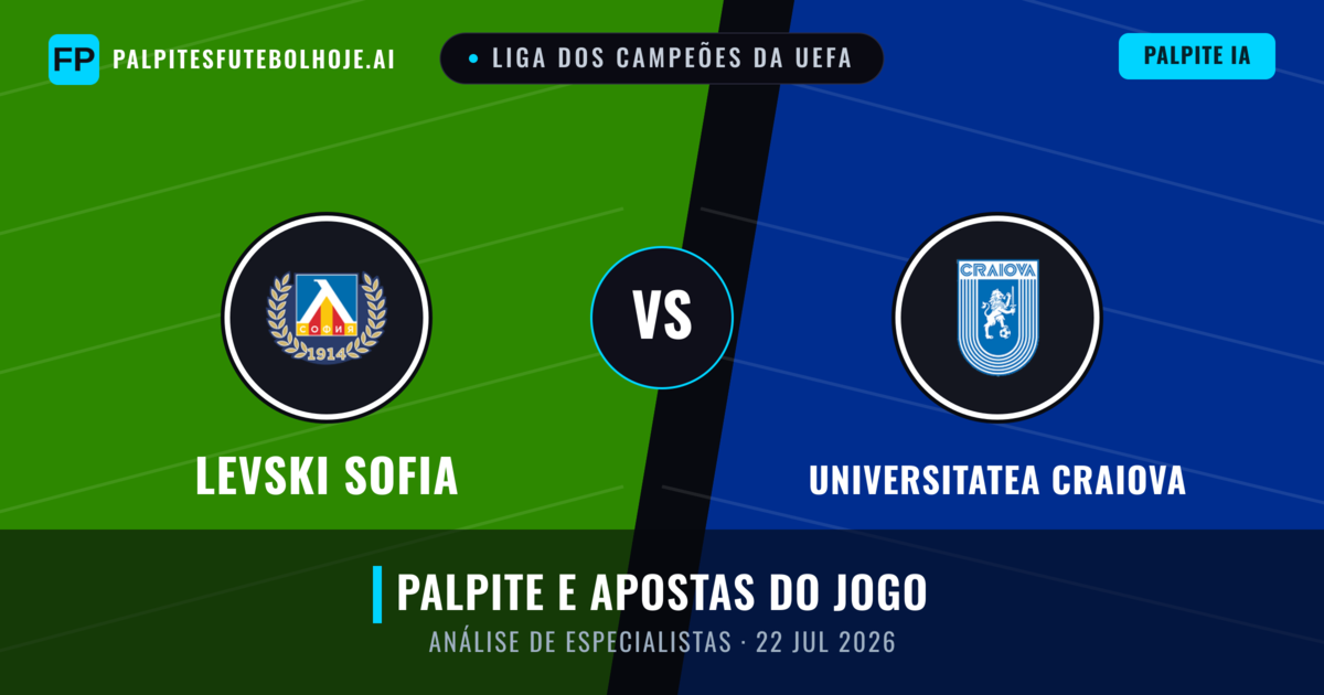 Levski Sofia vs Universitatea Craiova — prognóstico e prévia do jogo