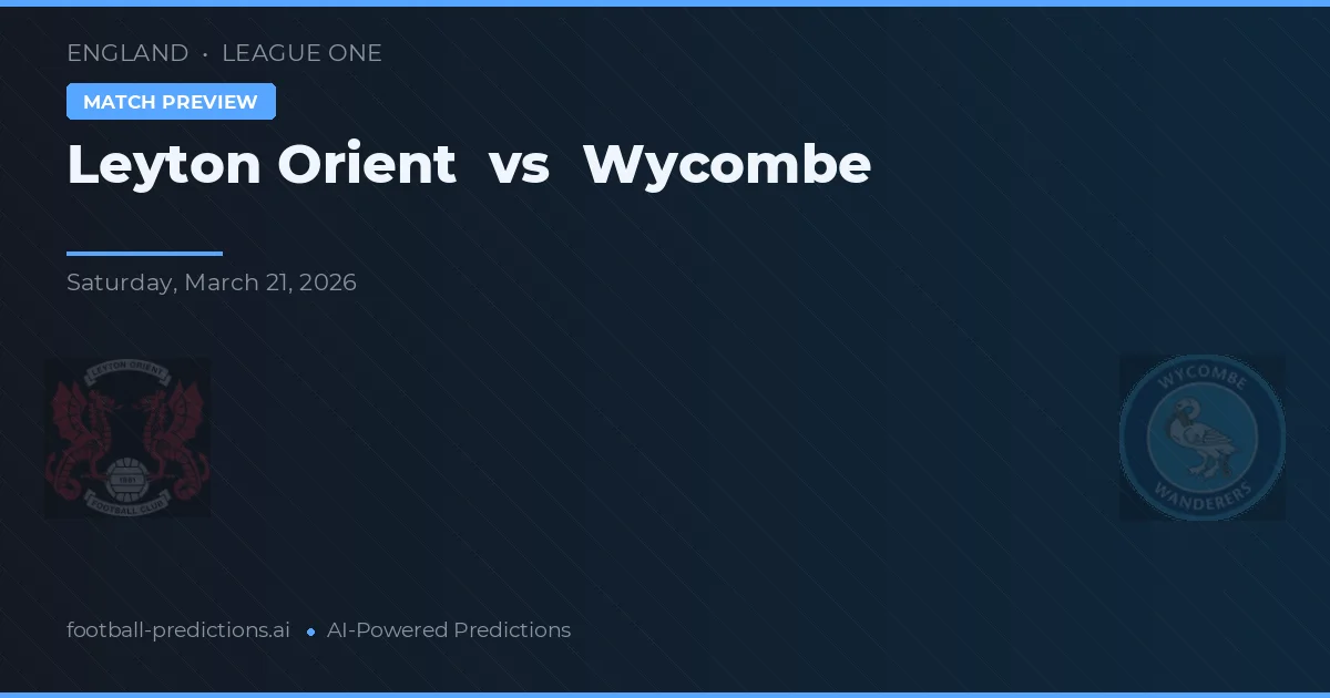 Leyton Orient vs Wycombe — prognóstico e prévia do jogo