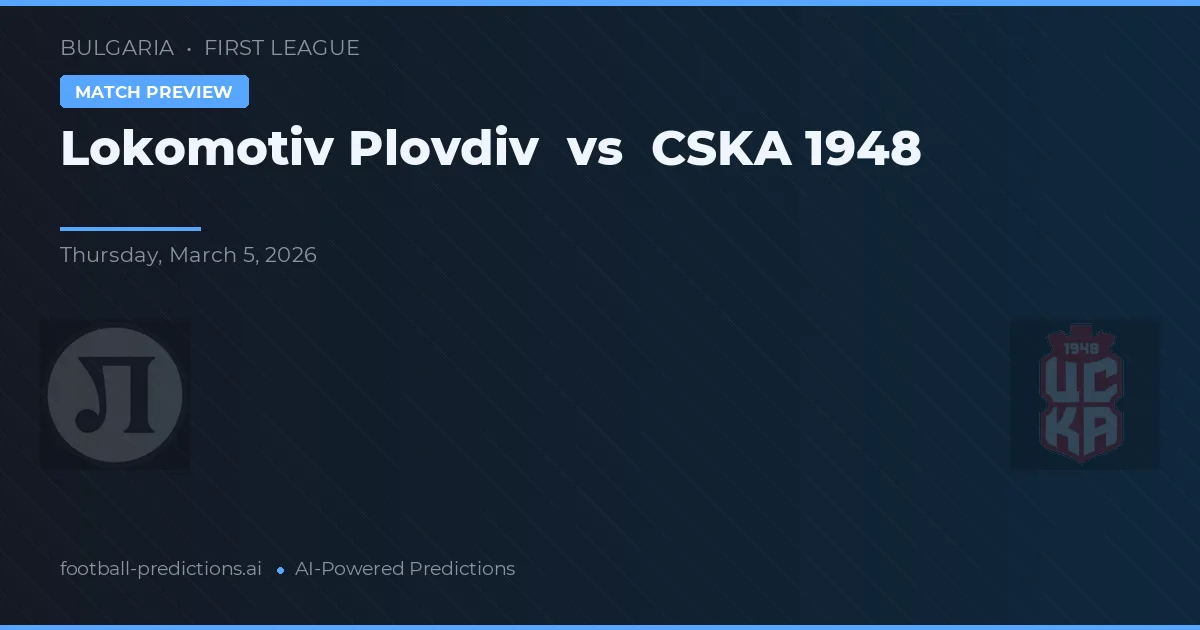 Lokomotiv Plovdiv vs ЦСКА 1948 — prognóstico e prévia do jogo