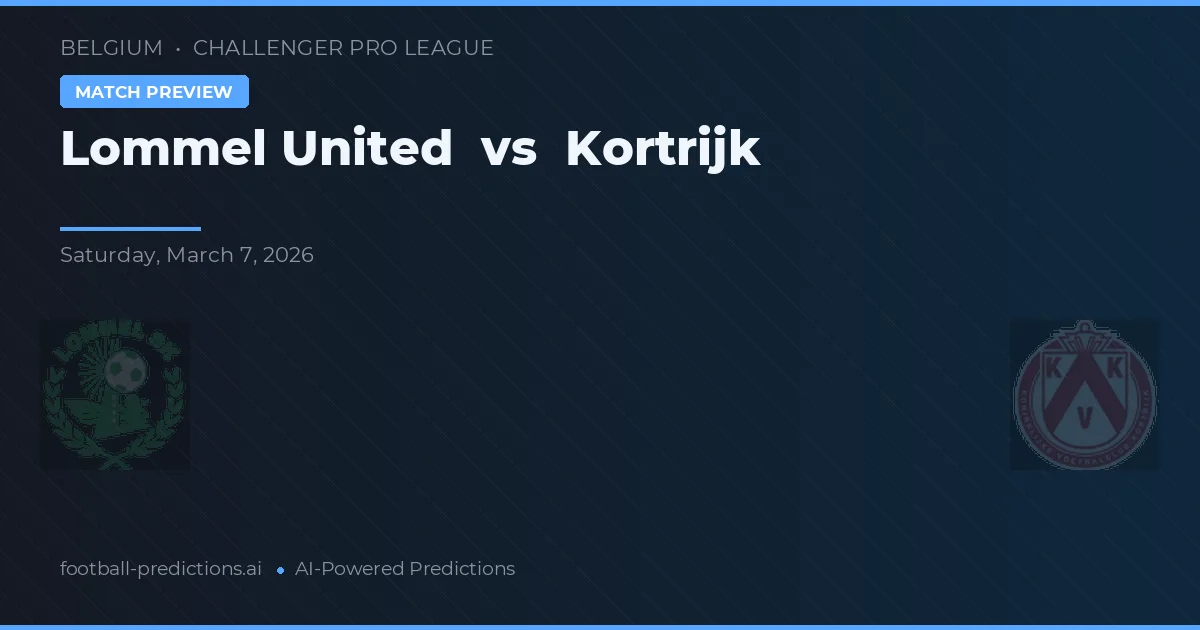Lommel United vs Kortrijk — prognóstico e prévia do jogo