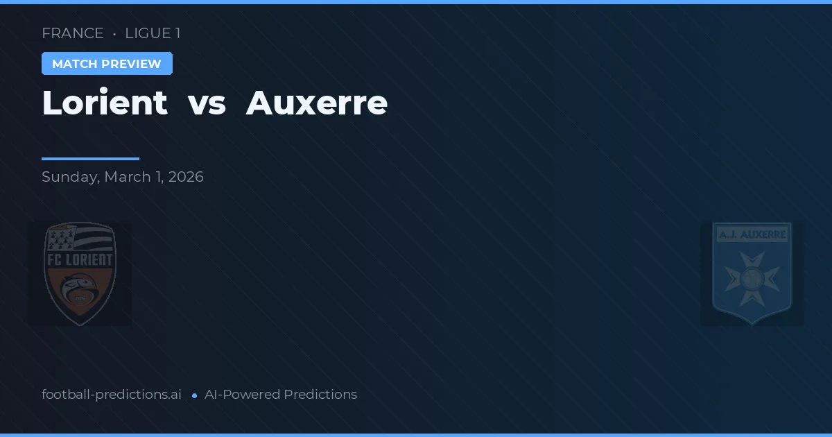 Lorient vs Auxerre — prognóstico e prévia do jogo