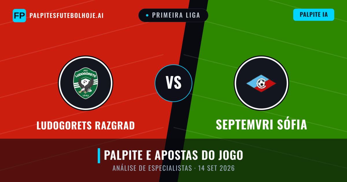 Ludogorets Razgrad vs Septemvri Sófia — prognóstico e prévia do jogo
