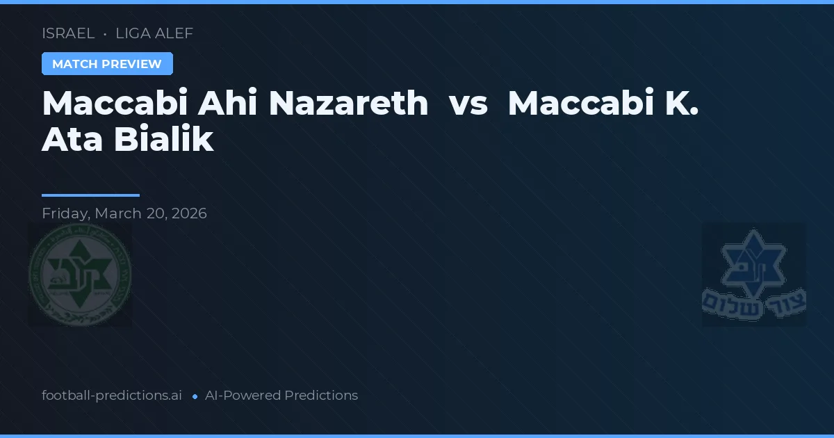 Maccabi Nazareth vs Maccabi K. Ata Bialik — prognóstico e prévia do jogo
