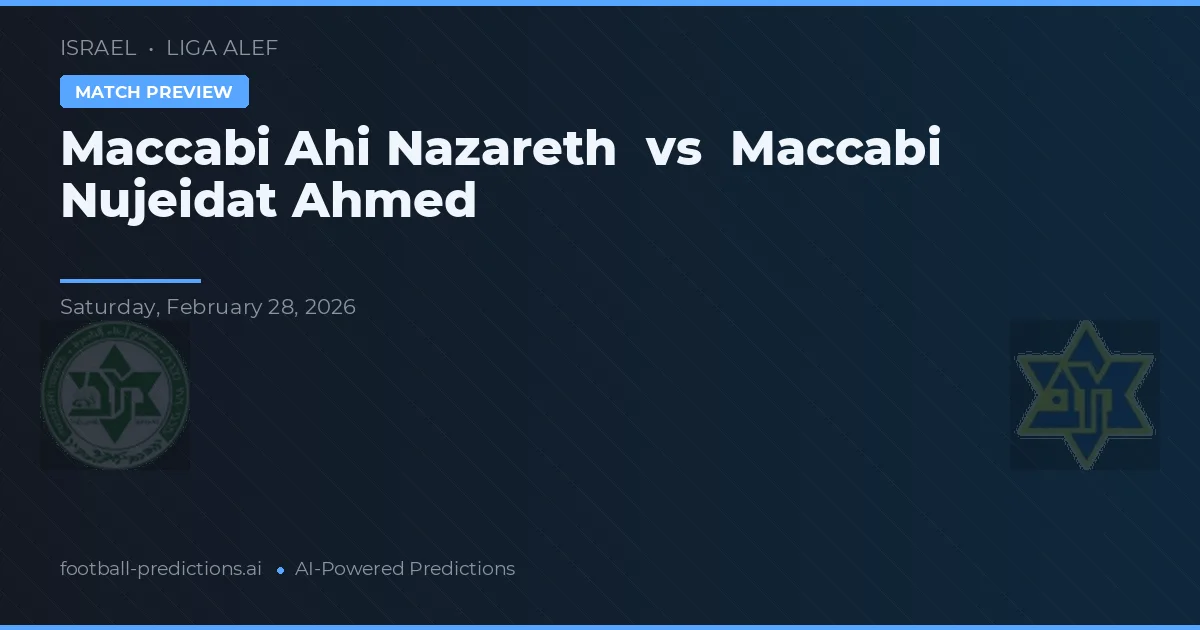 Maccabi Nazareth vs Maccabi Nujeidat Ahmed — prognóstico e prévia do jogo
