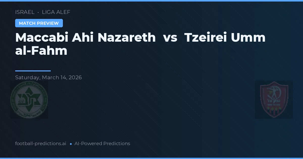 Maccabi Nazareth vs Tzeirei Umm al-Fahm — prognóstico e prévia do jogo