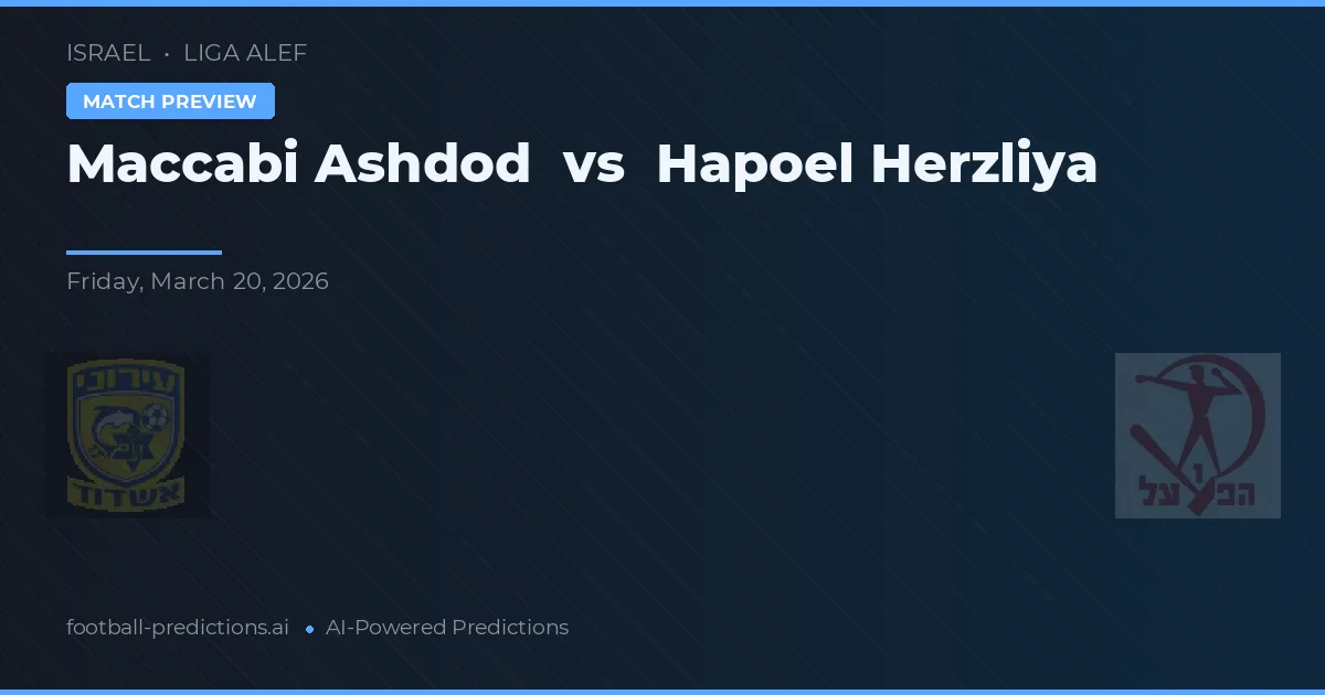 Maccabi Ashdod vs Hapoel Herzliya — prognóstico e prévia do jogo