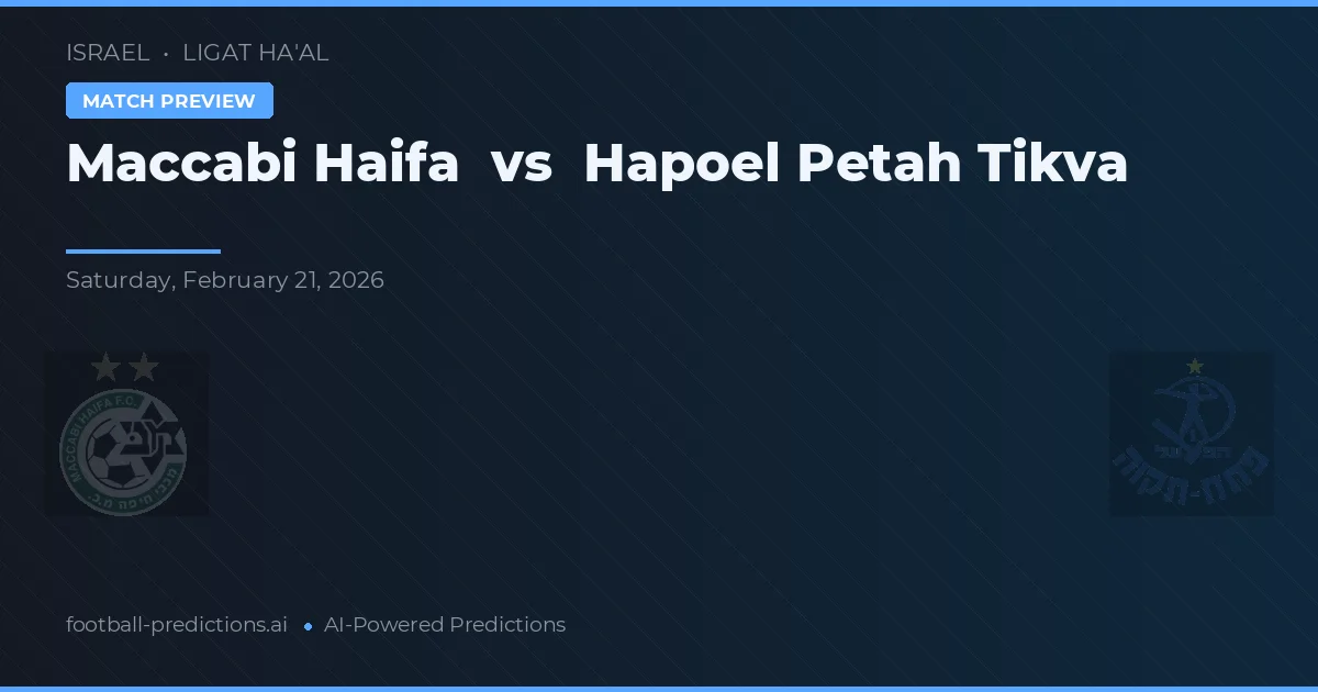 Maccabi Haifa vs Hapoel Petah Tikva — prognóstico e prévia do jogo