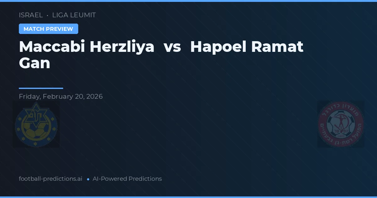 Maccabi Herzliya vs Hapoel Ramat Gan — prognóstico e prévia do jogo