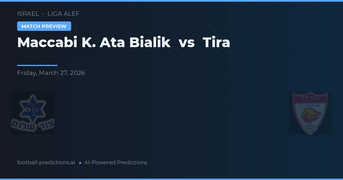 Maccabi K. Ata Bialik vs Tira — prognóstico e prévia do jogo