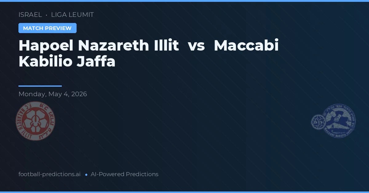 Maccabi Kabilio Jaffa vs Hapoel Nazareth Illit — prognóstico e prévia do jogo