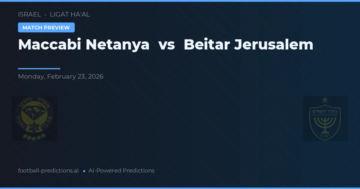Maccabi Netanya vs Beitar Jerusalém — prognóstico e prévia do jogo