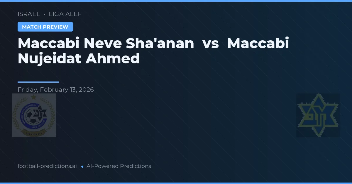 Maccabi Neve Sha'anan vs Maccabi Nujeidat Ahmed — prognóstico e prévia do jogo