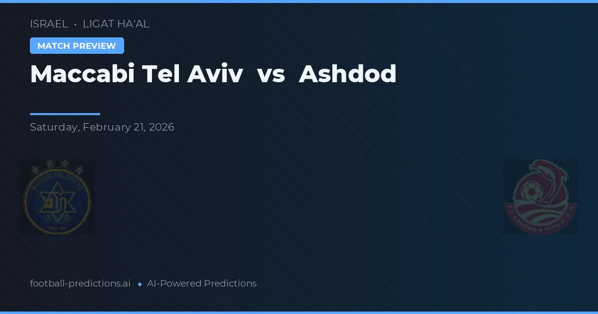 Maccabi Tel Aviv vs Ashdod — prognóstico e prévia do jogo