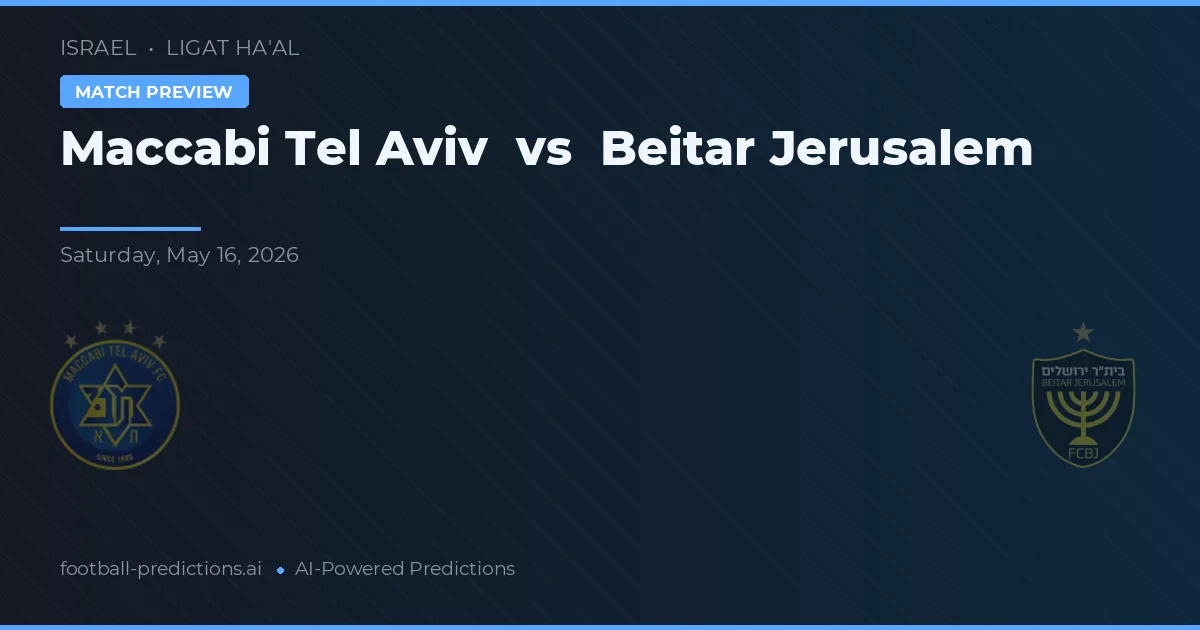 Maccabi Tel Aviv vs Beitar Jerusalém — prognóstico e prévia do jogo