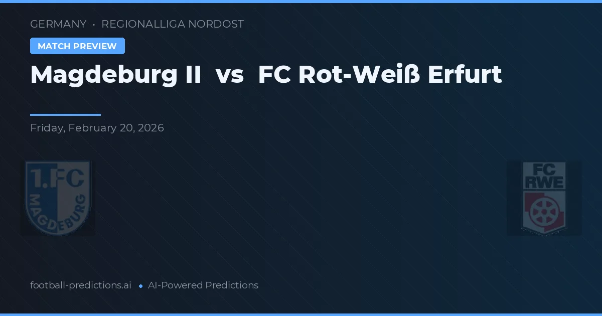 Magdeburg II vs FC Rot-Weiß Erfurt — prognóstico e prévia do jogo