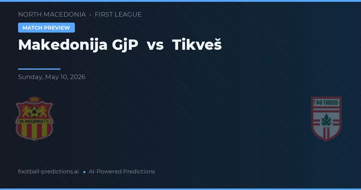 Makedonija GjP vs Tikveš — prognóstico e prévia do jogo