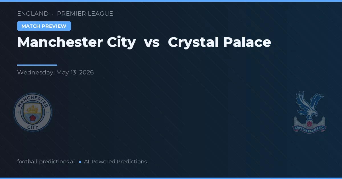 Manchester City vs Crystal Palace — prognóstico e prévia do jogo