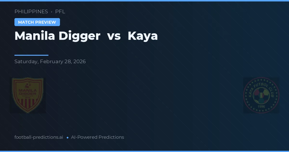 Manila Digger vs Kaya — prognóstico e prévia do jogo