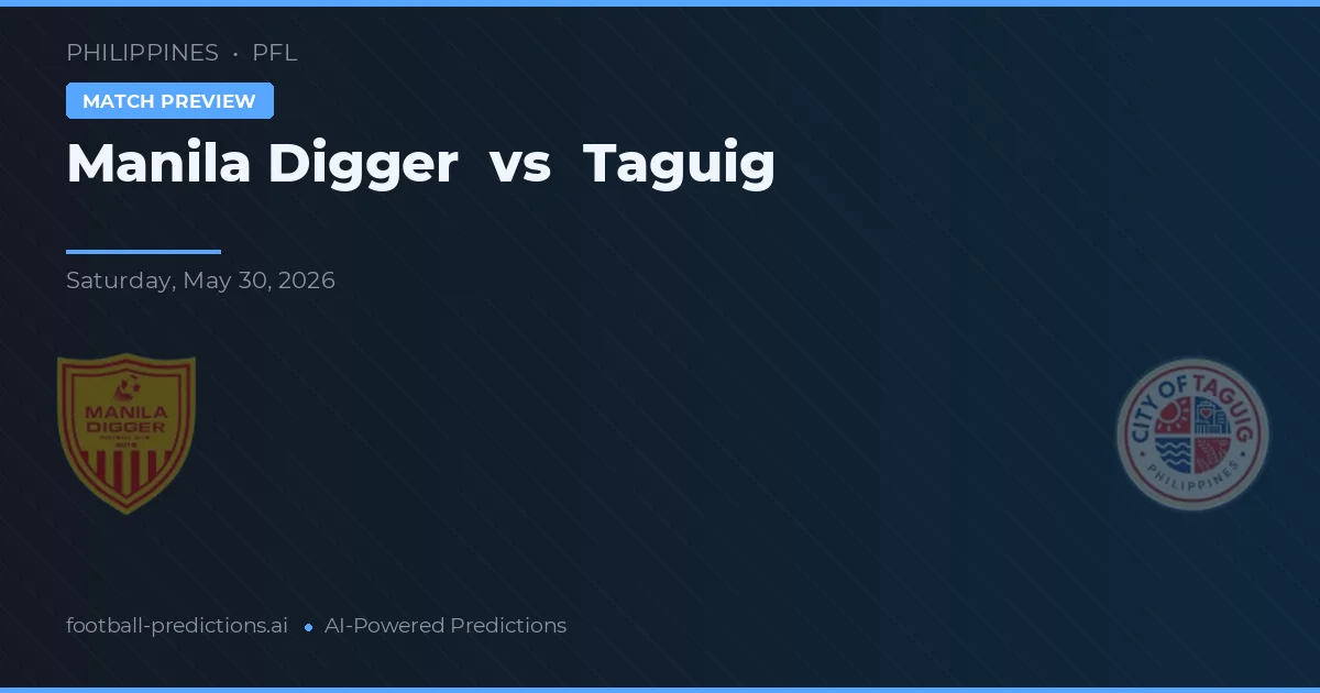 Manila Digger vs Taguig — prognóstico e prévia do jogo