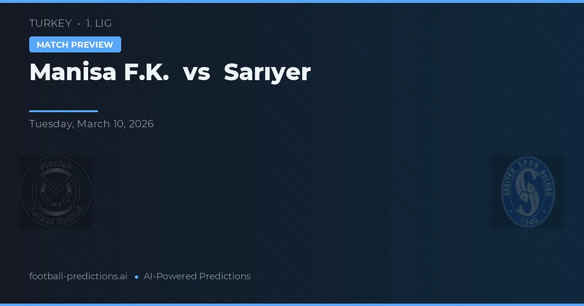 Manisa F.K. vs Sarıyer — prognóstico e prévia do jogo