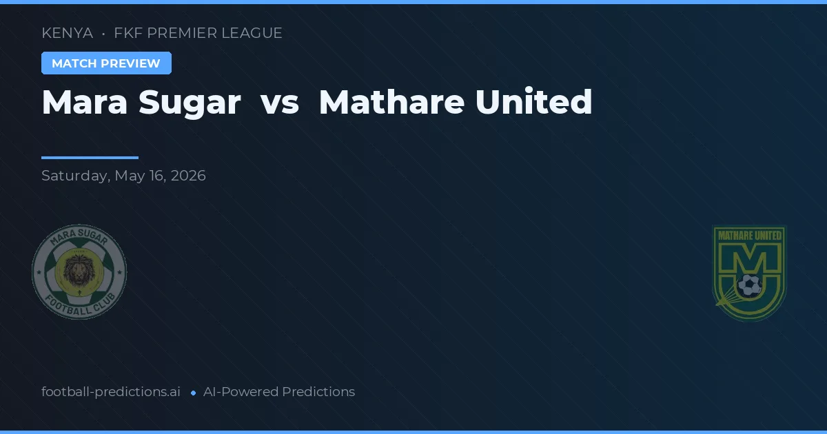 Mara Sugar vs Mathare United — prognóstico e prévia do jogo