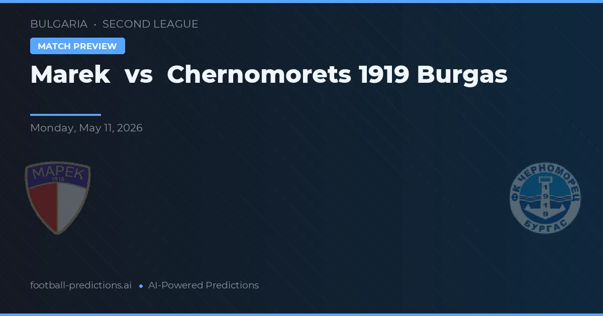 Marek vs Chernomorets 1919 Burgas — prognóstico e prévia do jogo