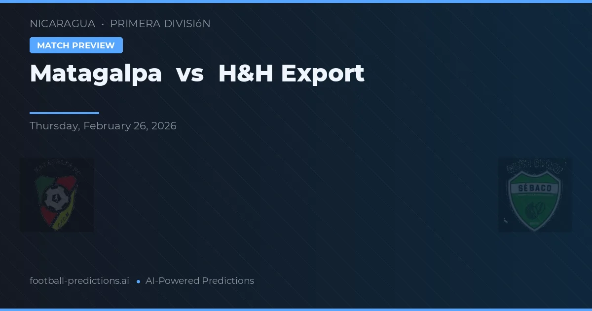 Matagalpa vs H&H Export — prognóstico e prévia do jogo